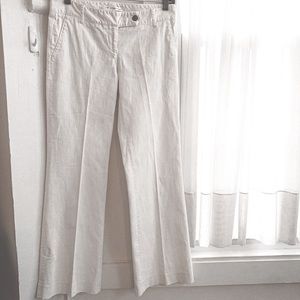 DVF Wide Leg White Pleated Pants Size 2